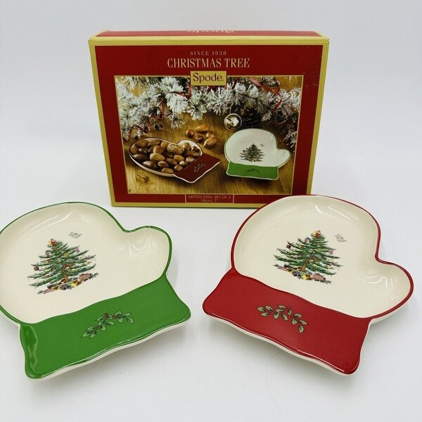 Spode Christmas Tree Mitten Dishes，Set of 2