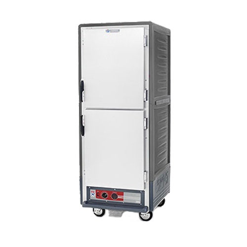 Metro C539-HLDC-4 - C5 3 Series Heated Holding Cabinet， Lower Wattage， Mobile， Full Height， Insulated， Gray， Solid Doors