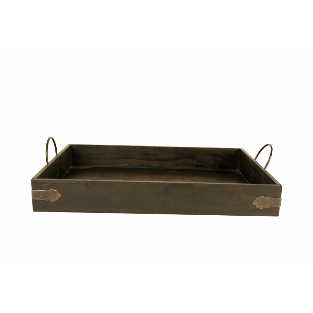 Wald Imports Brown Wood Decorative Tray
