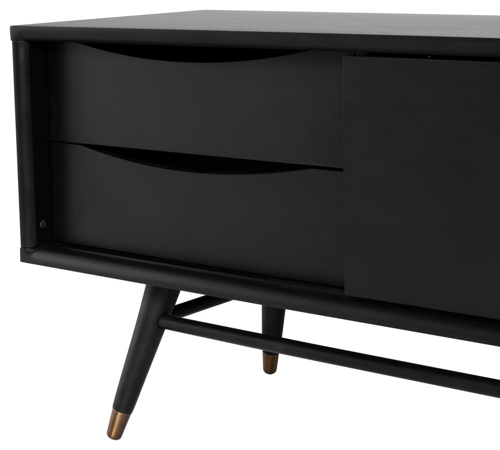 Maarten Media Cabinet  Black   Midcentury   Media Cabinets   by Nuevo  Houzz