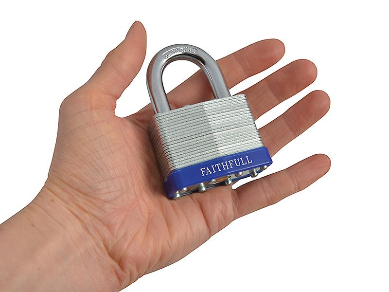 Faithfull Laminated Steel Padlock 50mm 3 Keys FAIPLLAM50