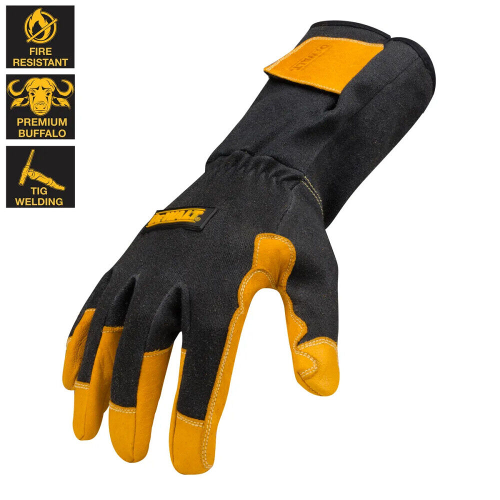 DEWALT Welding Gloves Small Black/Yellow Premium Leather TIG DXMF03051SM from DEWALT