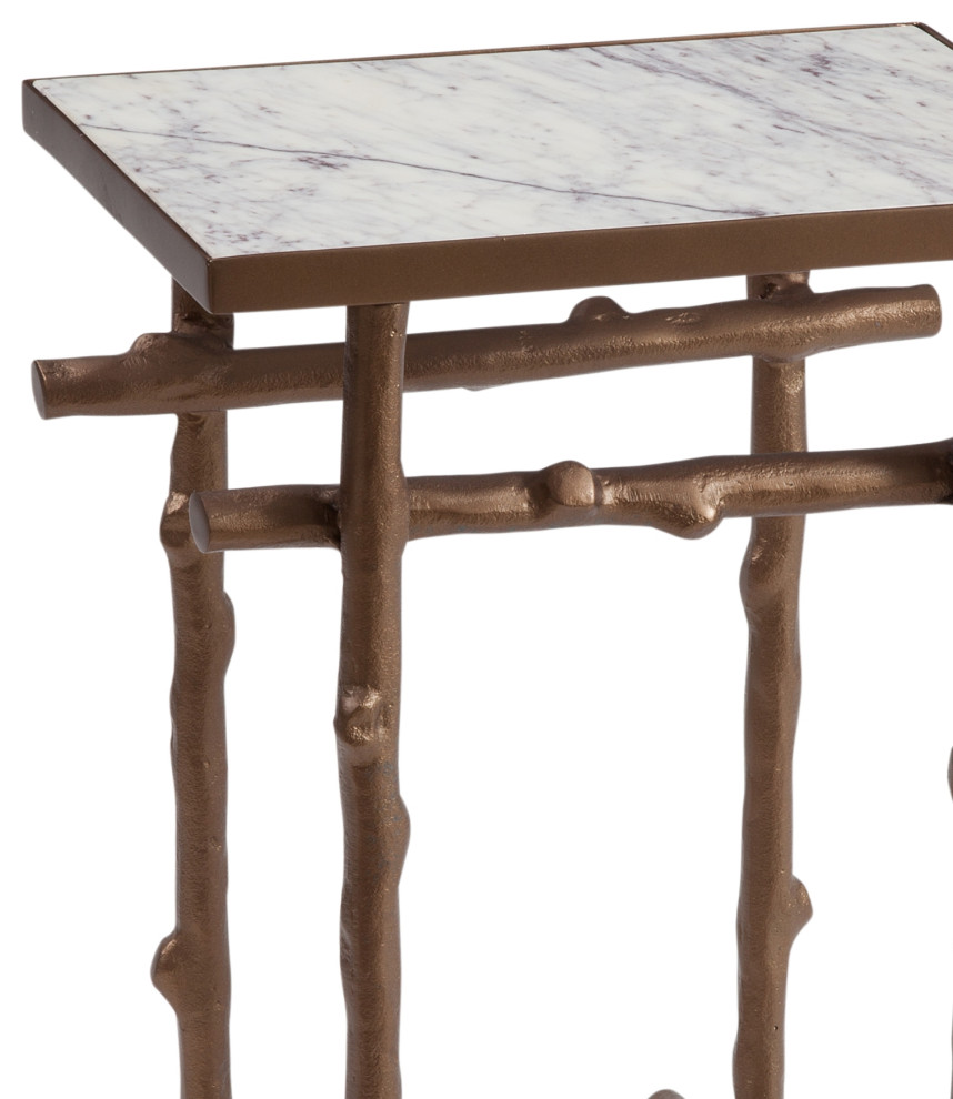 Marblе and Gold Aldrich Accеnt Tablе   Rustic   Side Tables And End Tables   by Sideboards and Things  Houzz