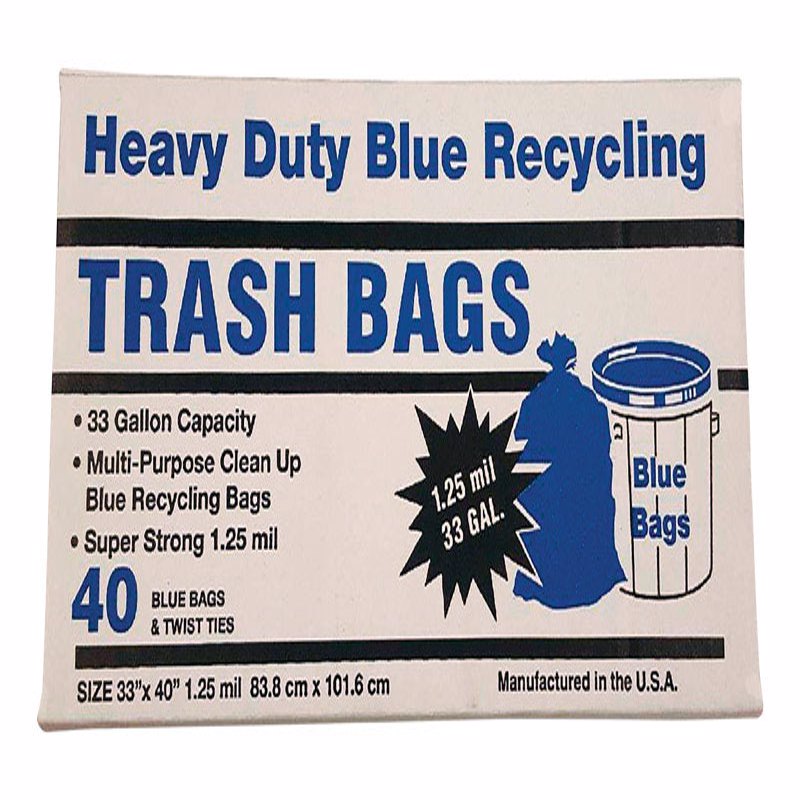 TRASHBAG BLUE 33G 40PK