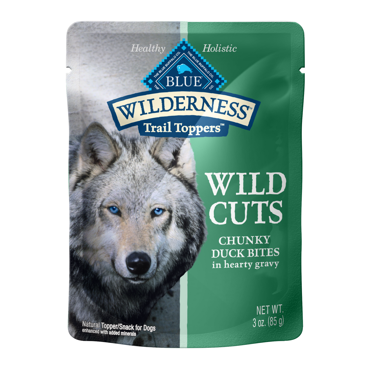 Blue Buffalo Wilderness Wild Cuts Chunky Duck Bites Trail Toppers， 3 Oz. Bag