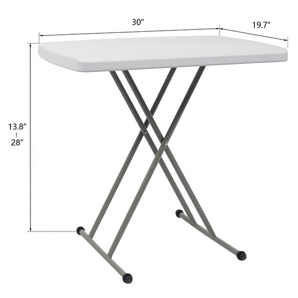 30'' Plastic Rectangular Adjustable Folding Table