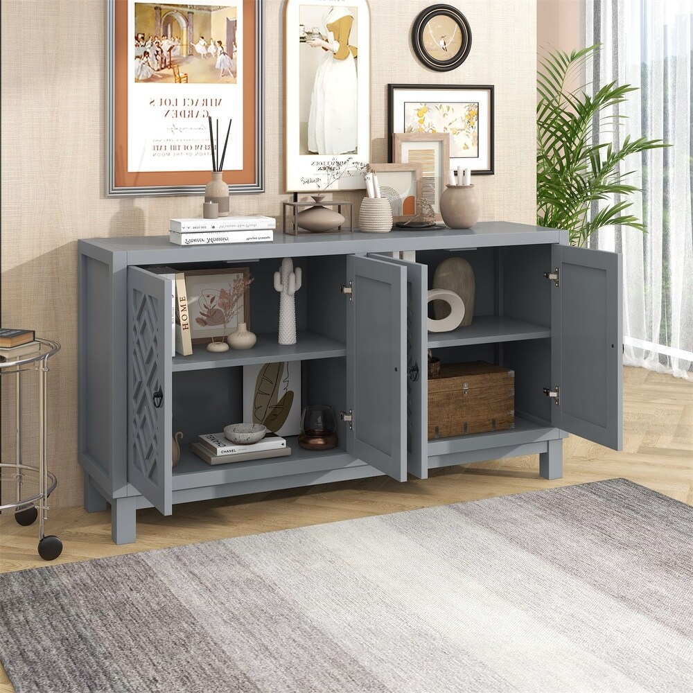 Merax Large Storage Space Sideboard  4 Door Buffet Cabinet