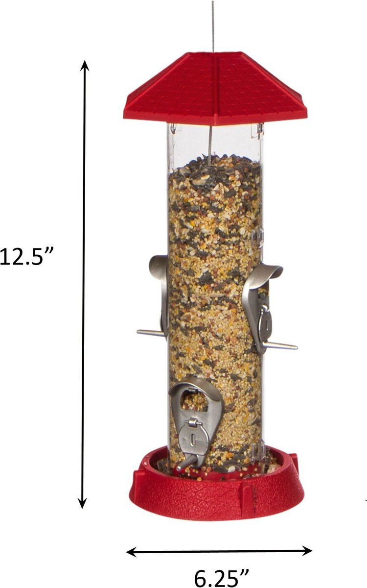 North States 2-in-1 Hinged-Port Bird Feeder， 4-Perch