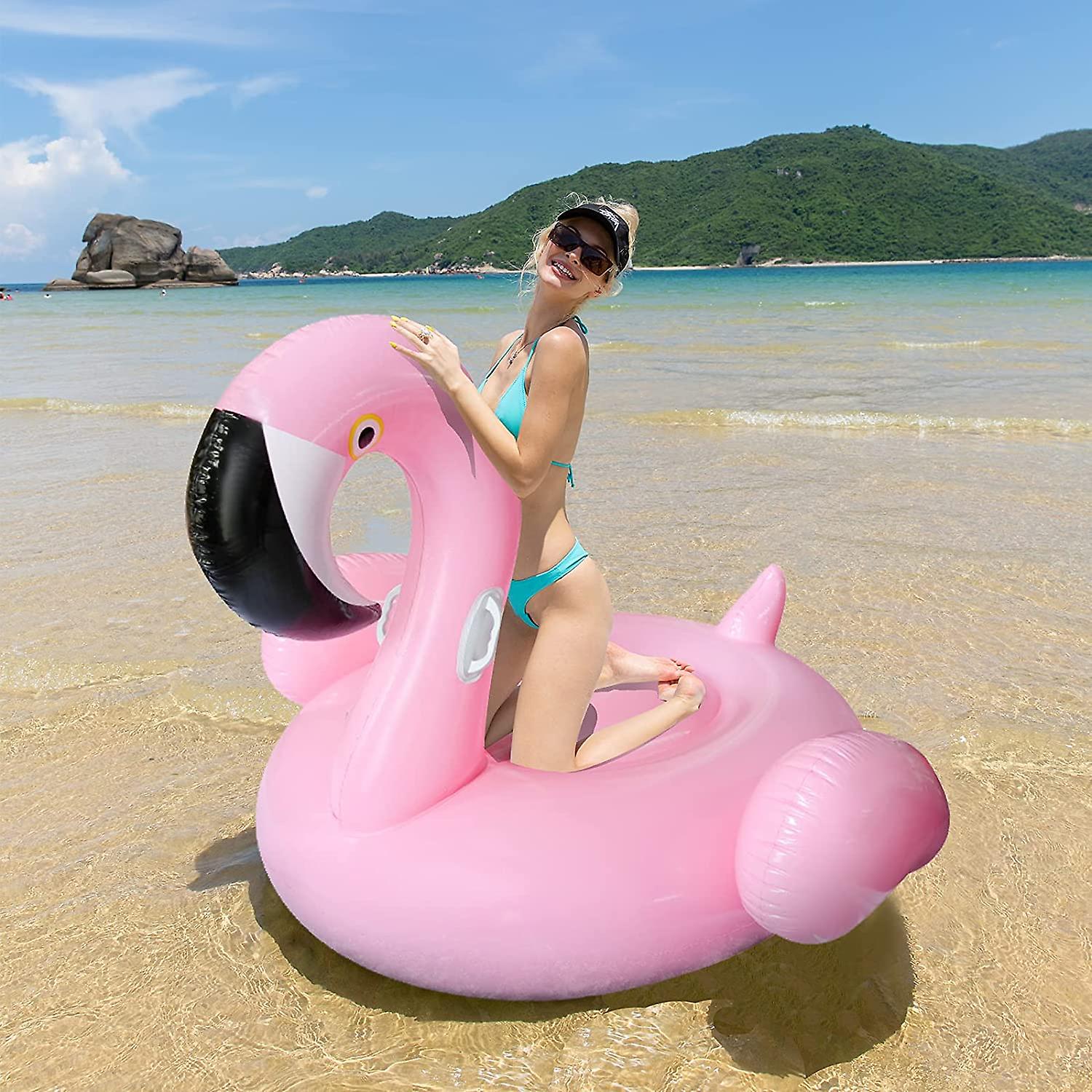 Giant 52 Flamingo Inflatable Ride-on Pool Float With Handles And Wings