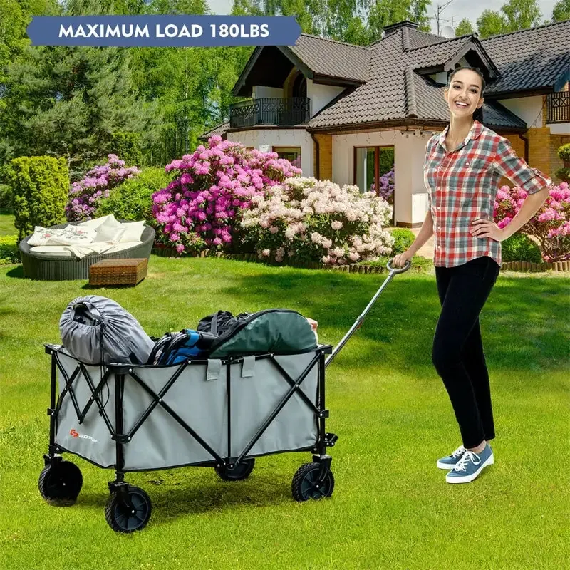 Outdoor Collapsible Utility Garden Wagon Cart Trolley Buggy