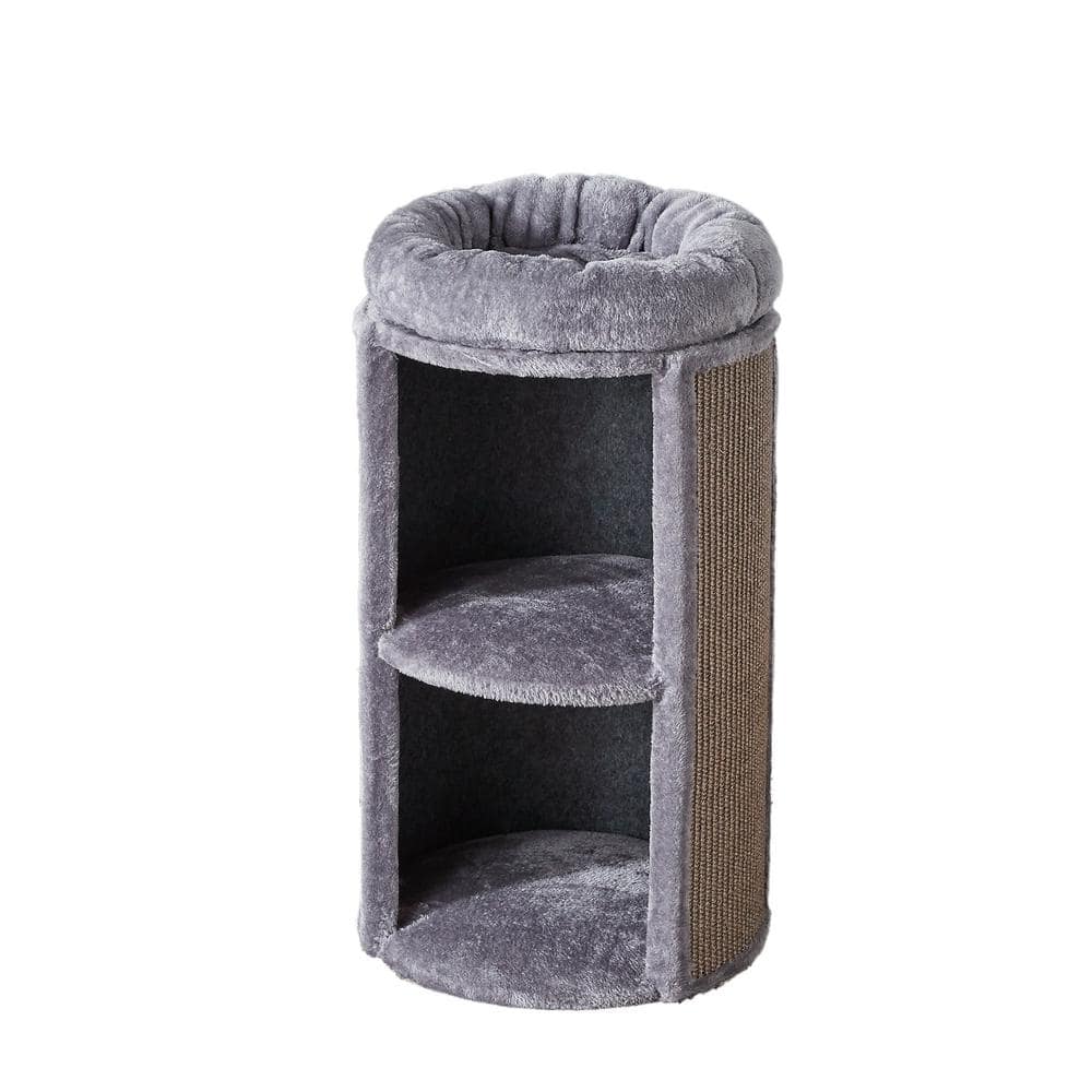 Two By Two Juniper 2-Level, Cat Condo with Scratching Board Grey 10