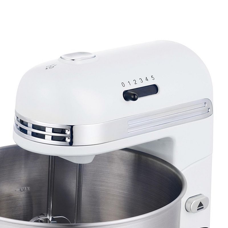 Brentwood 5 Speed Stand Mixer with 3.5 Quart Stainless Steel Mixing Bowl in White