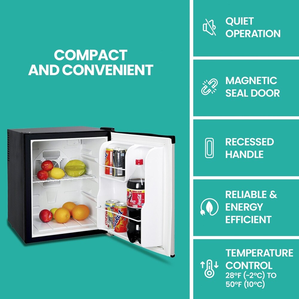 Koolatron Stainless Steel Compact Fridge  1.7 Cu Ft  110V AC/12V DC