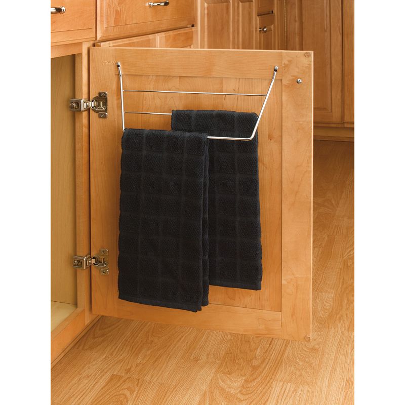 Rev-A-Shelf Kitchen and Bathroom Undersink Door Mount Towel Bar， Chrome， 563-32 C