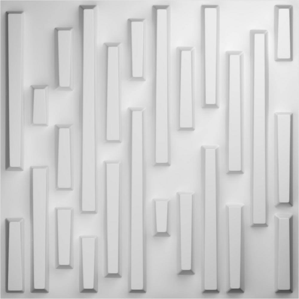 Ekena Millwork 19-58-in W x 19-58-in H Staggered Brick EnduraWall Decorative 3D Wall Panel WP20X20SBWH-CASE-12