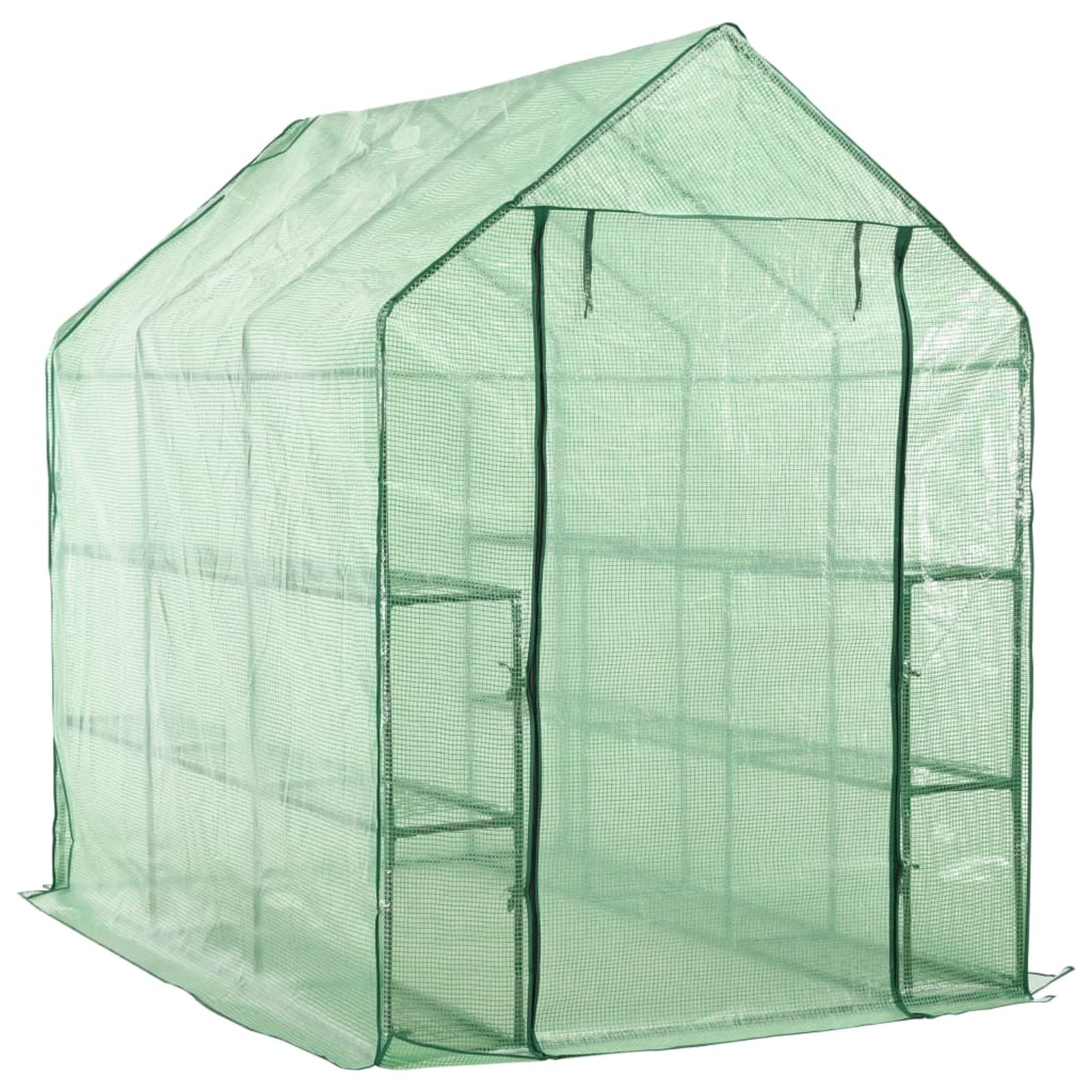 Walk-in Greenhouse with 12 Shelves Steel 4.7'x7'x6.4'