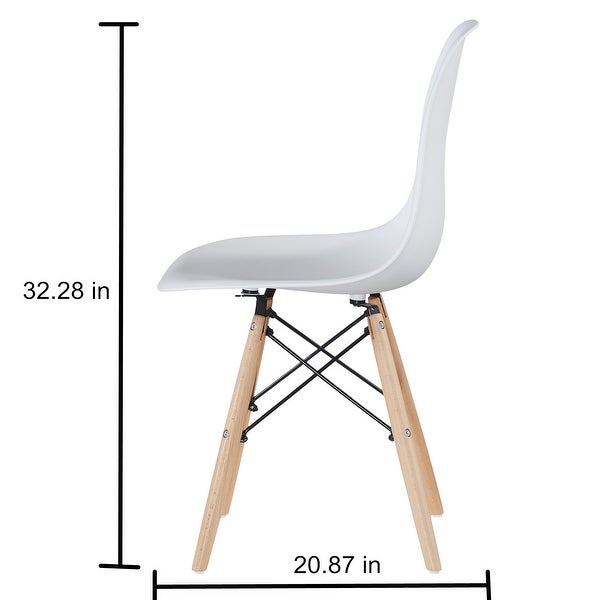 Modern Style Mid Century Modern Dining Chair Plastic Seat Wooden Legs for Kitchen， Dining， Side Chairs Set of 4