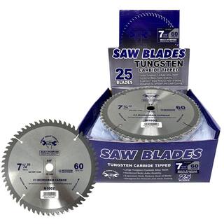 GRIP TIGHT TOOLS 7-14 in. Professional 60-Tooth Tungsten Carbide Tipped Circular Saw Blade for General Purpose  Wood Cutting (25-Pack) N1602-25