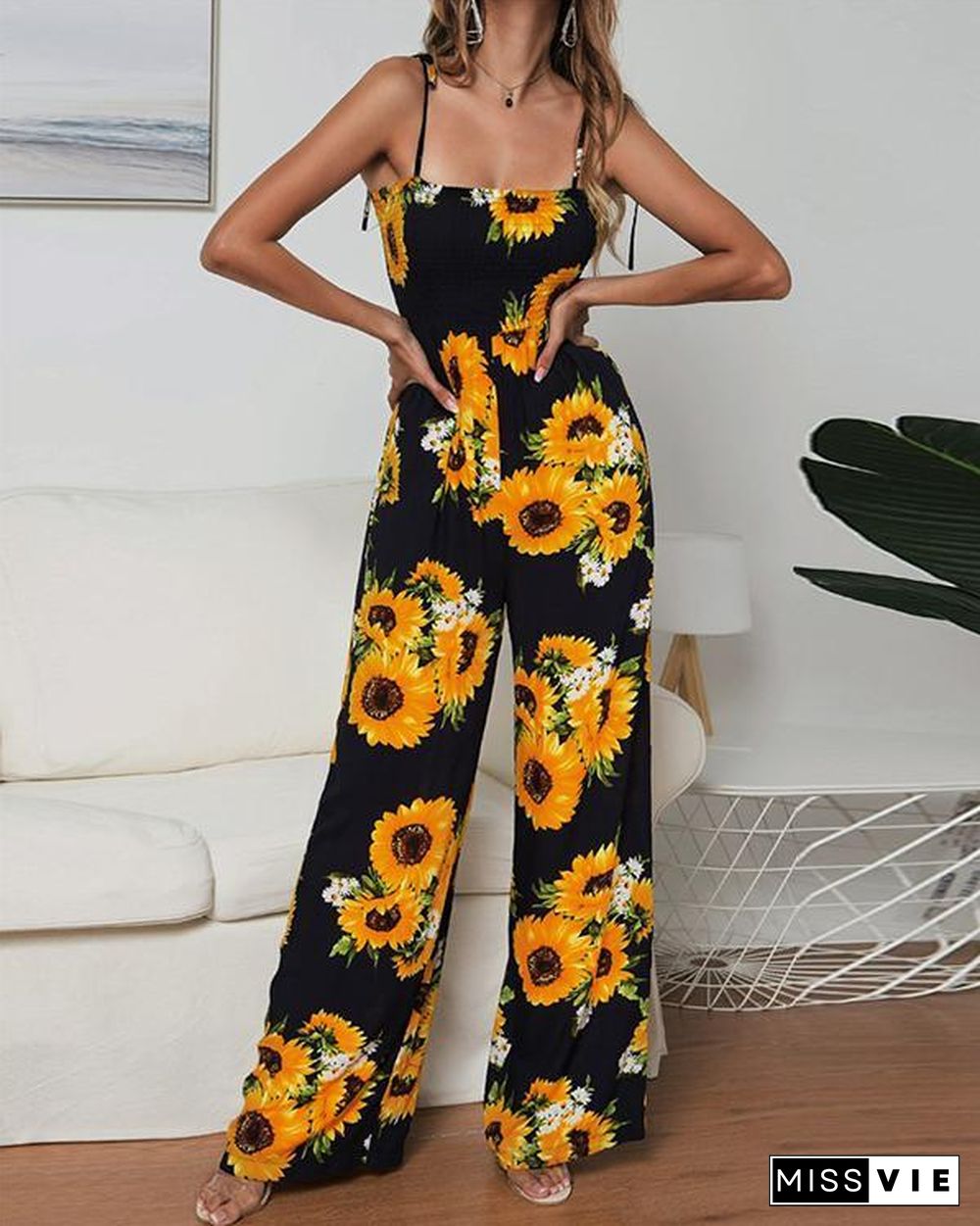 Sunflower Bohemian Long Casual Jumpsuit