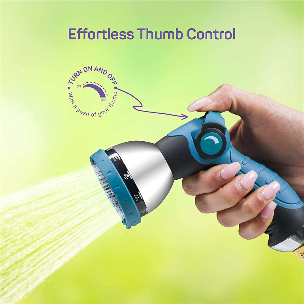 Garden Hose Nozzle Heavy Duty Metal Water Hose Nozzle with 10 Adjustable Spray Patterns High Pressure Hand Sprayer with Flow Control Best for Watering Plants and Lawns Mountdog