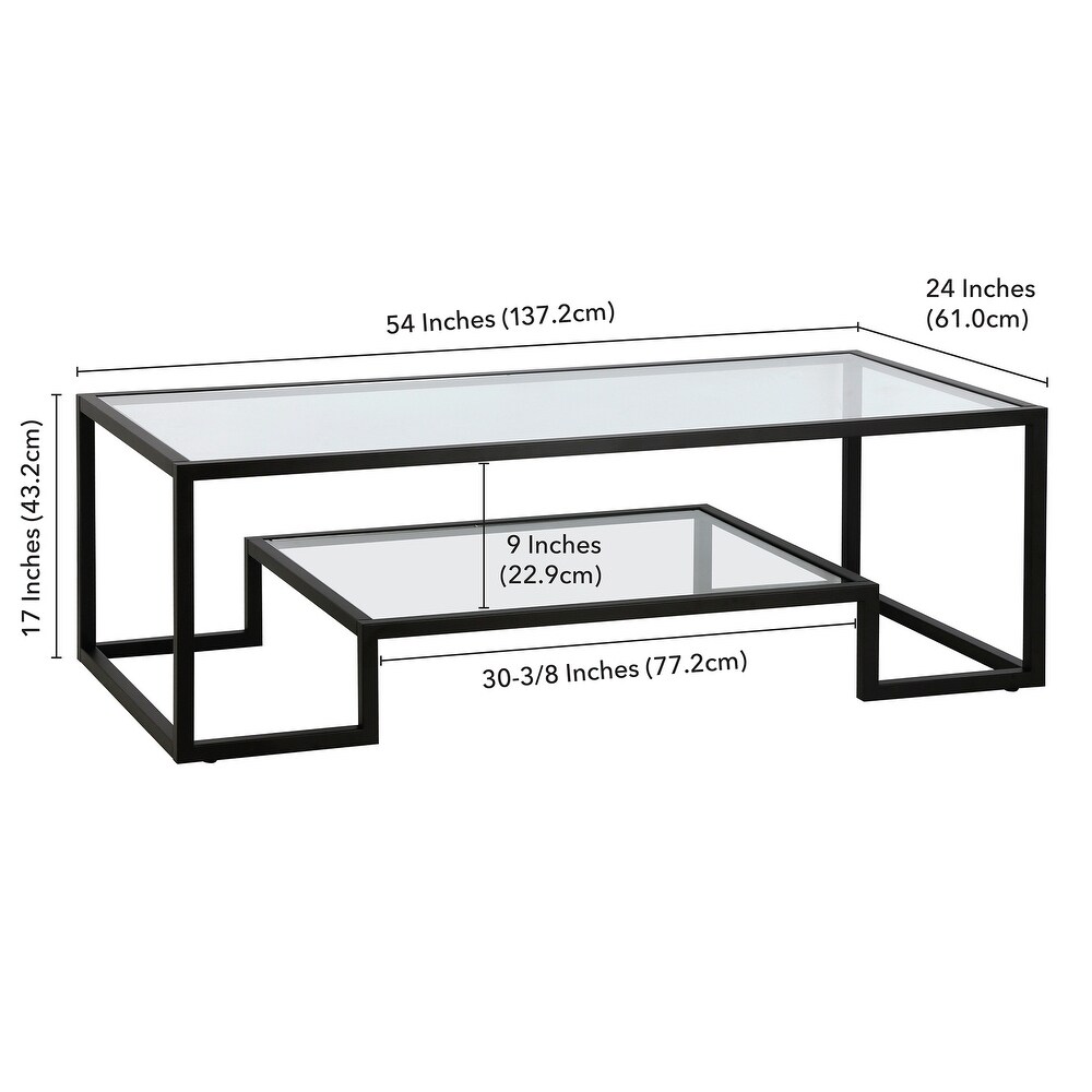 Artemis Contemporary Metal and Glass Coffee Table