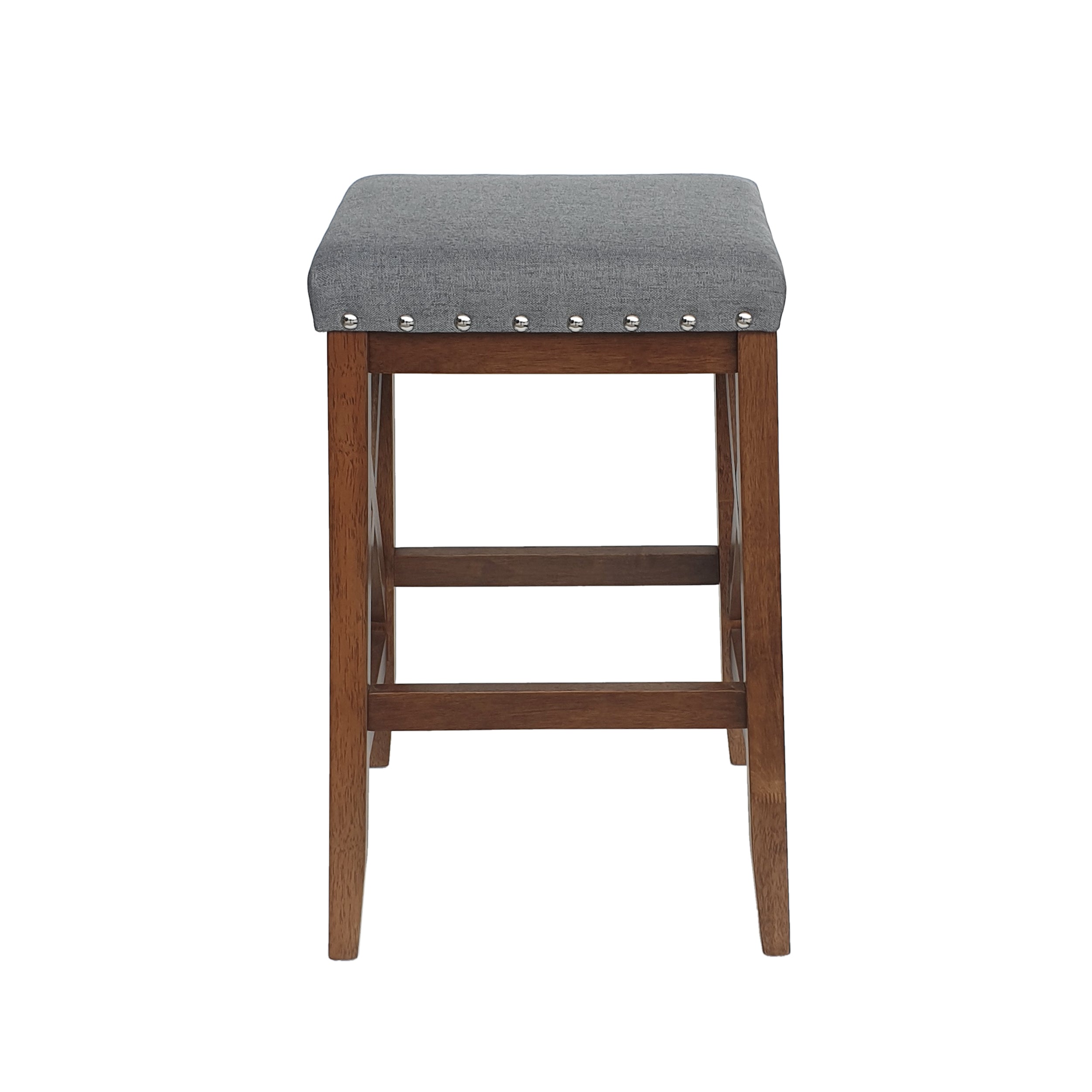 Nancy Contemporary Farmhouse Upholstered Fabric Barstools (Set of 2)