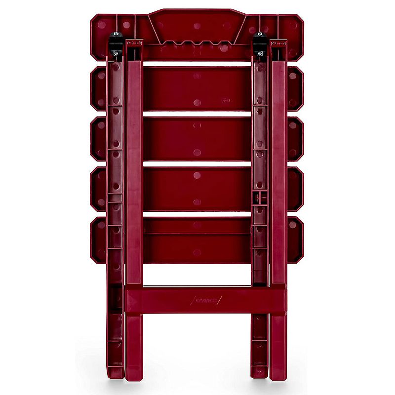 Camco 51684 Outdoor Camping Regular Adirondack Plastic Folding Side Table， Red