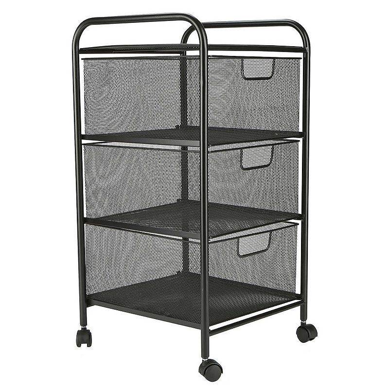 Mind Reader 3 Drawer Mesh Rolling Cart