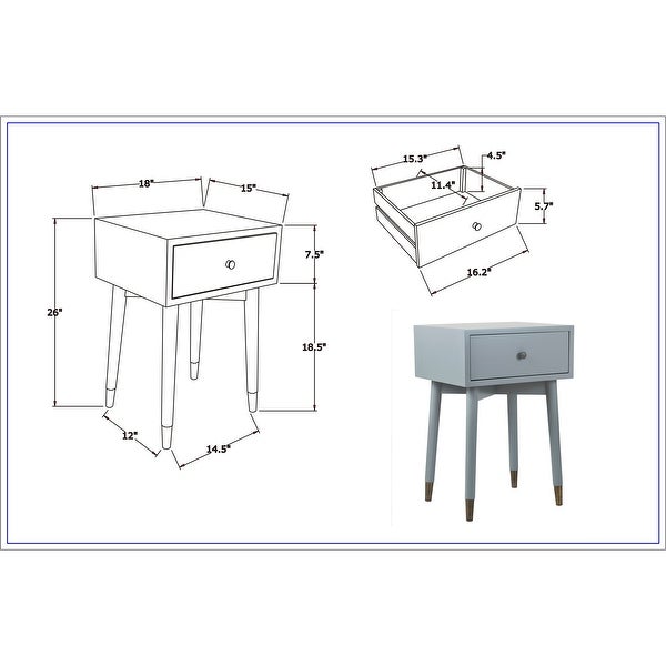 Painted Acacia Square Accent Table