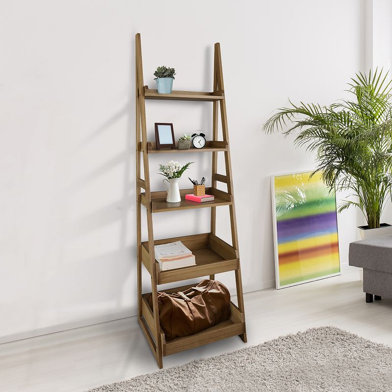 Casual Home Cascade 5-Shelf Ladder Bookcase