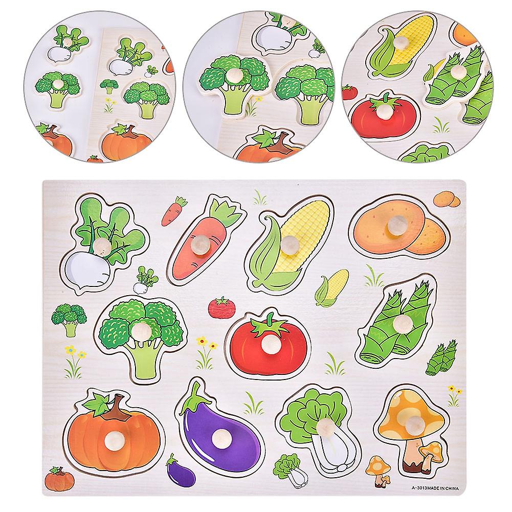 1set Educational Wooden Puzzle Kids Children Interesting Early Learning Props(vegetables)