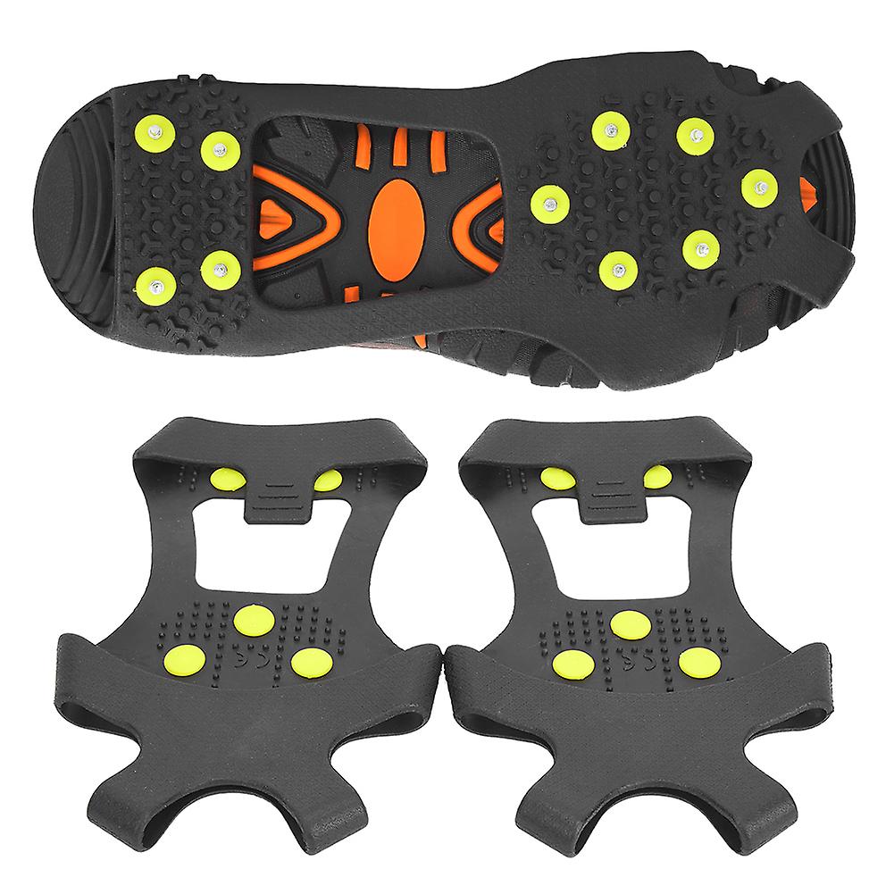 1 Pair Universal 10 Teeth Anti Slip Ice Cleat Shoe Grips Spikes Cleats Crampons For Hiking Climbingxl:43-45