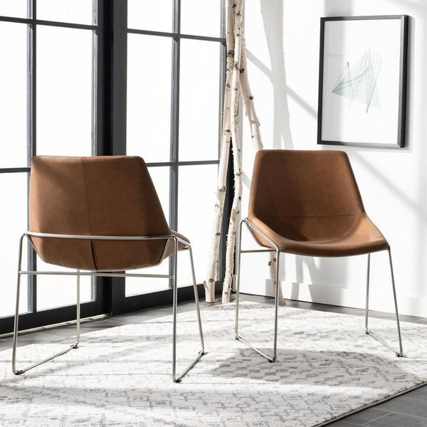 Stylus Mid Century Dining Chair Set of 2 Cigar Brown   Modern   Dining Chairs   by Virgil Stanis Design  Houzz