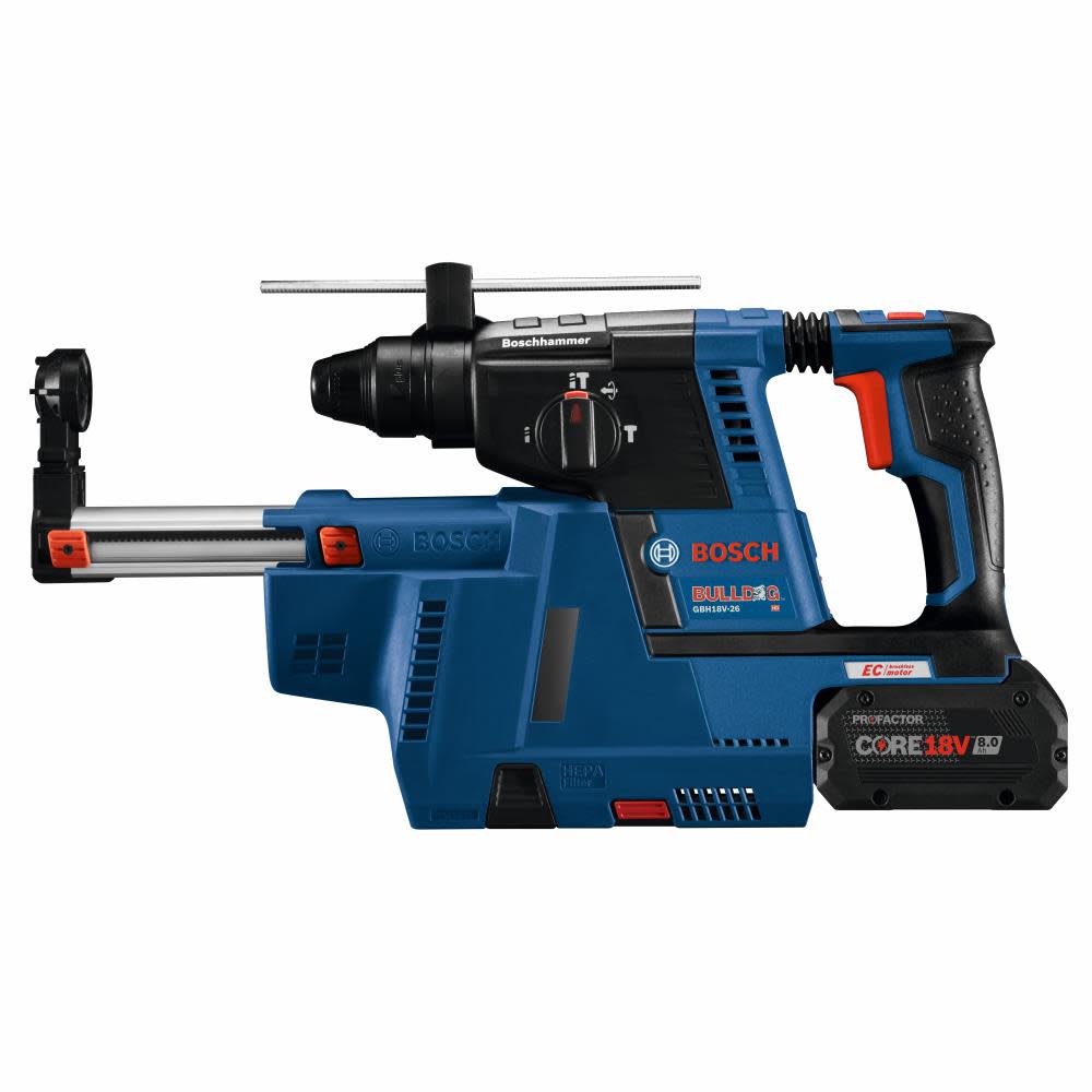 Bosch 18V SDS plus Bulldog 1 Rotary Hammer Kit with Dust Collection Attachment ;