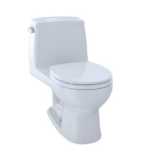 TOTO Eco UltraMax 1-Piece 1.28 GPF Single Flush Round Standard Height Toilet in Cotton White SoftClose Seat Included MS853113E#01