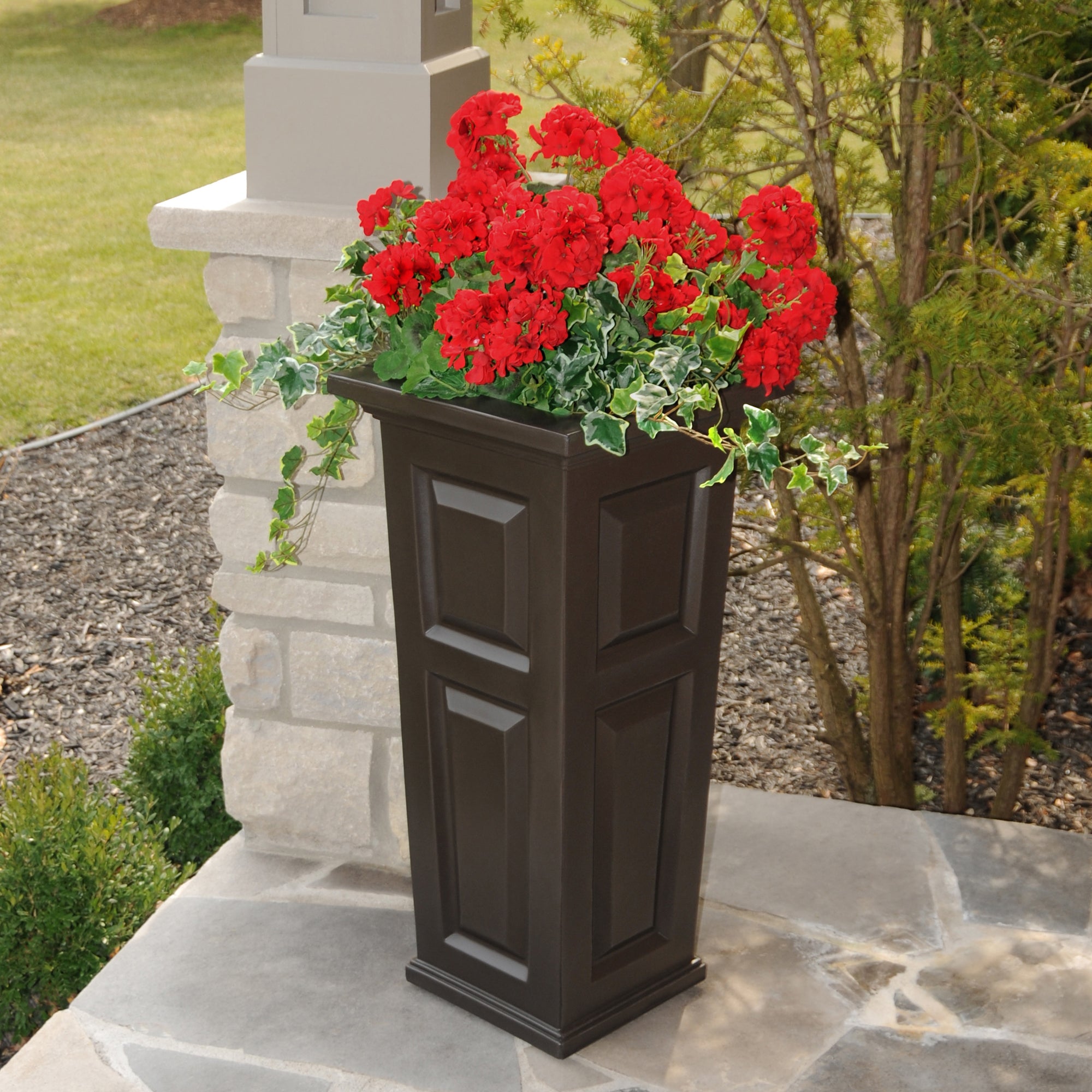 Nantucket 32in Tall Planter - Espresso