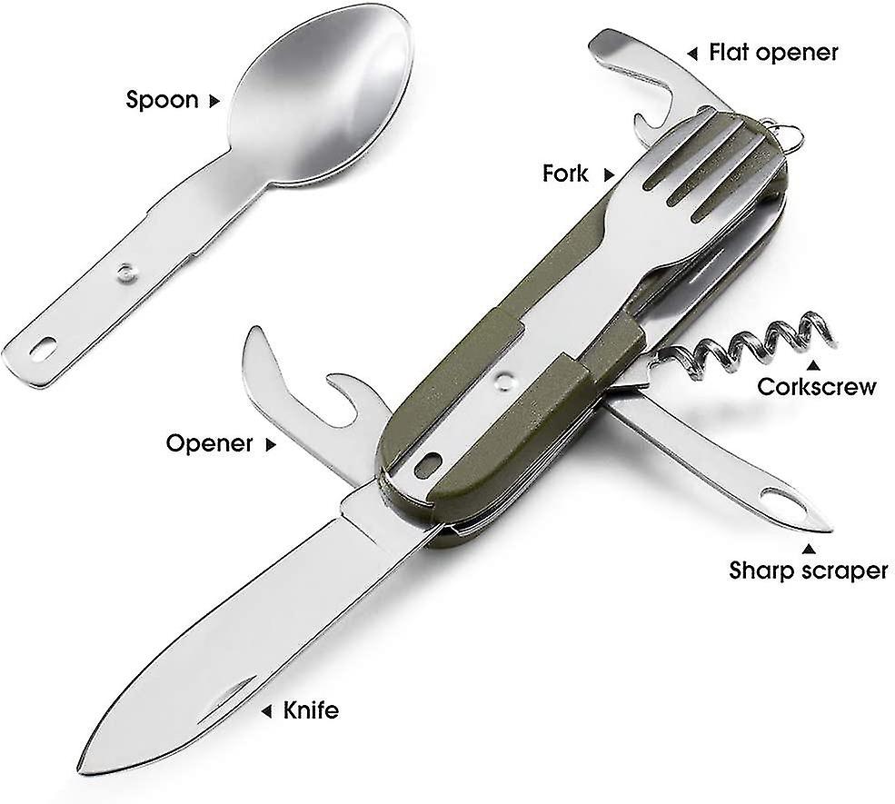 7-in-1 Cam Utensils Set， Less Steel Spoon Fork Combo