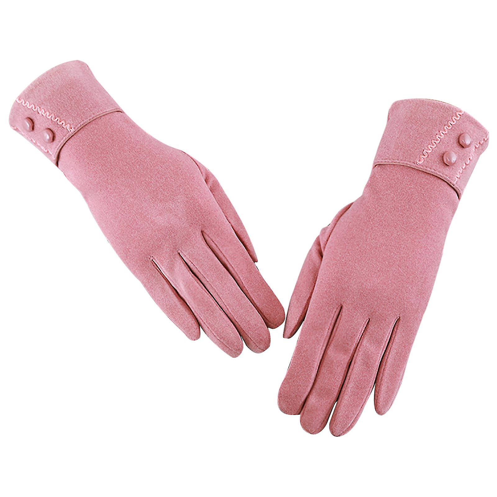 Women's Solid Color German Velvet Gloves With T-ouch Screen For Index Finger