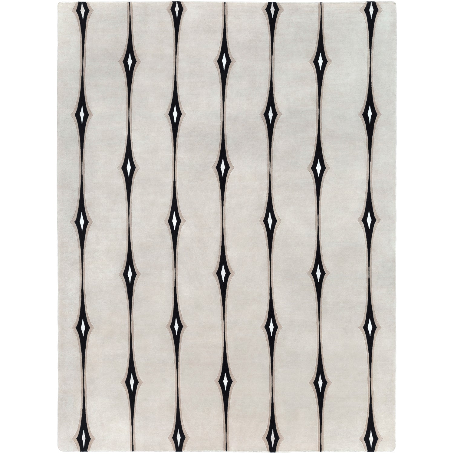 Luminous Collection Wool Area Rug in Jet Black and Khaki design by Candice Olson