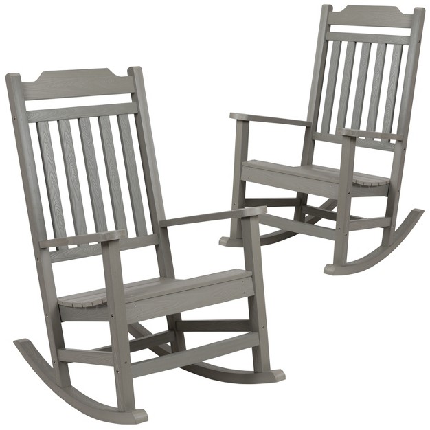 Merrick Lane Set Of 2 Poly Resin Indoor outdoor Rocking Chairs