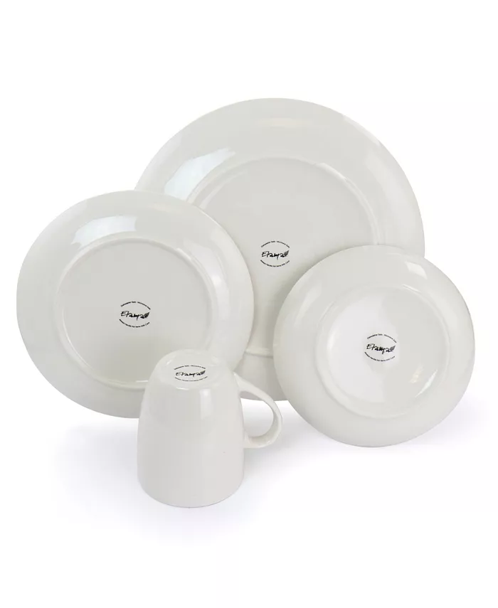 Elama Laura 32 Piece Porcelain Dinnerware Set with 2 Serving Bowls