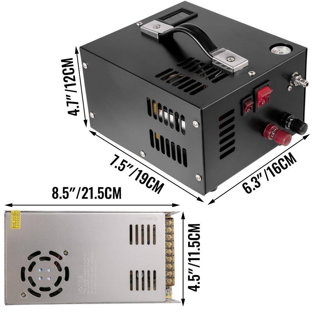VEVOR PCP Air Rifle Pump 0.4 Gal. Capacity 4500 PSI Portable Electric Pancake Air Compressor 30MPa 12-Volt DC to 110-Volt AC GYDQBSDT000000001V1