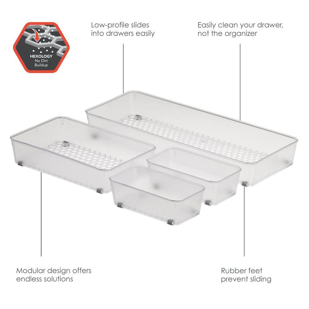 Spectrum Hexa In-Drawer Organizer Assorted Storage Trays Easy-to-Clean Organizers Utensil Holders (Set of 4) A26750