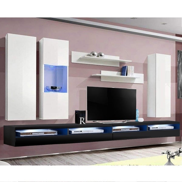 Fly EF5 35TV Wall Mounted Floating Modern Entertainment Center