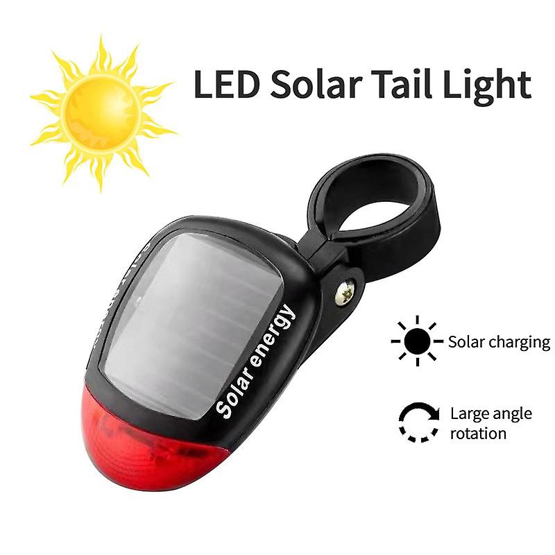 1pc Solar Energy Bicycle Tail Light Red Cycling Rear Light Solar Power Bike Bicycle Led Lamp Taillight Lamp