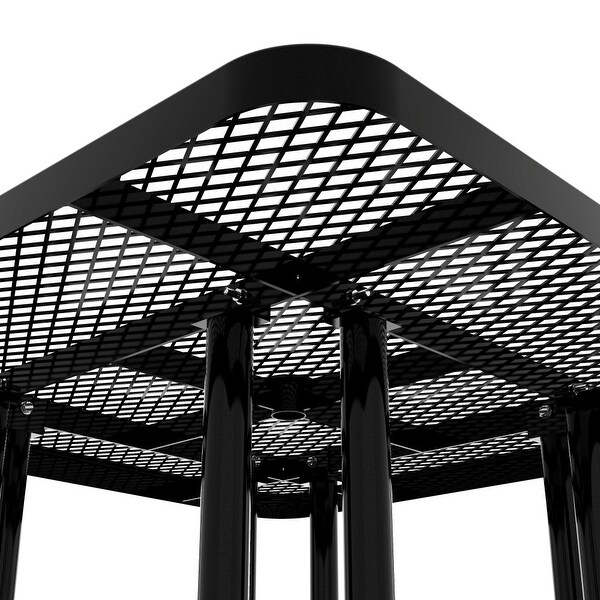 Commercial Grade Expanded Mesh Metal Outdoor Picnic Table