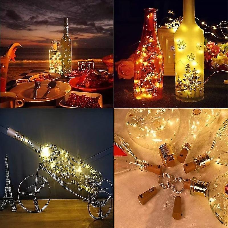 8pcs Bottle Fairy String Lights Battery Cork Shaped Christmas Wedding Party