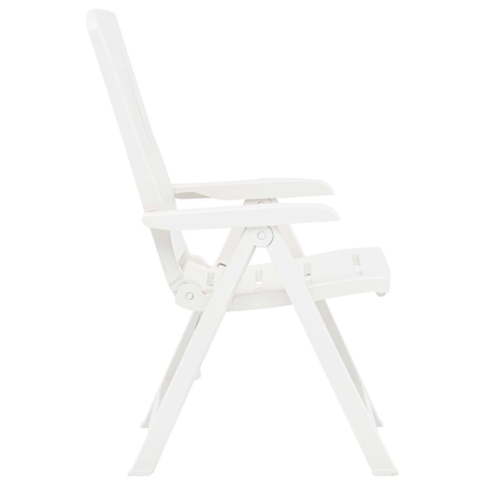 vidaXL Patio Reclining Chairs 2 pcs Plastic White