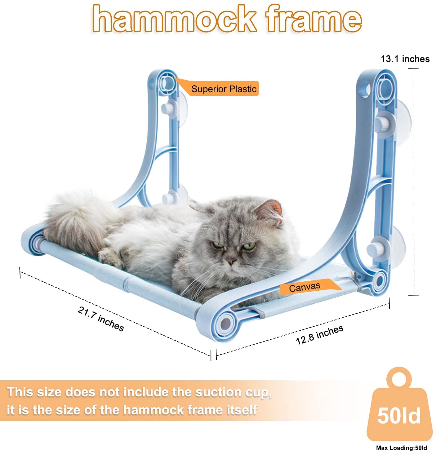 Blue Cat Window Perch Hammocks Space Saving Safety Pet Resting Window Sill Seat Bed 21.6