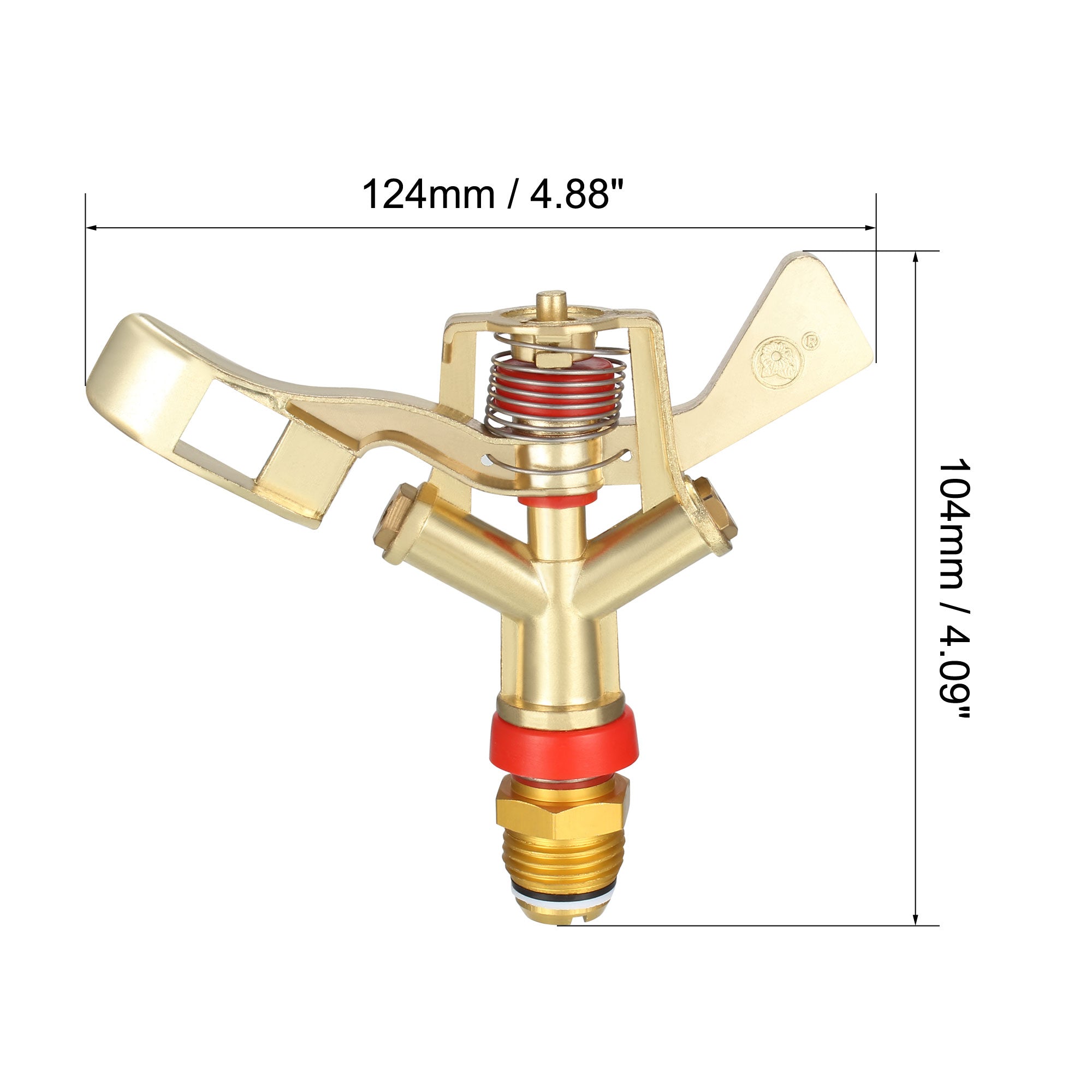 Rotate Rocker Arm Sprinkler， 1/2 BSPF Zinc Alloy Spray Nozzle for Garden Irrigation